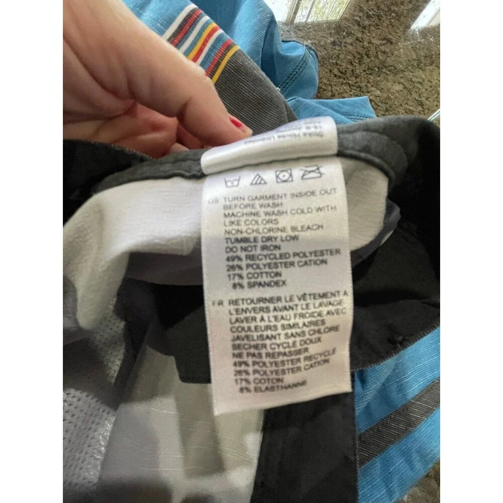 Vissla Board Shorts Mens 30 Gray Blue stripes adjustable closure perfect pocket